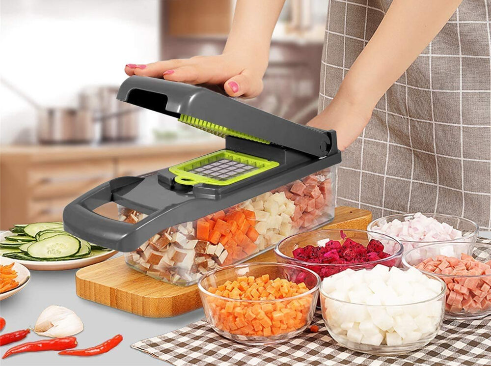 Let the Multifunctional T-GOGO Chopper Do the Shredding, Grating, Dicing, Cutting, Slicing Kitchen Tasks for you