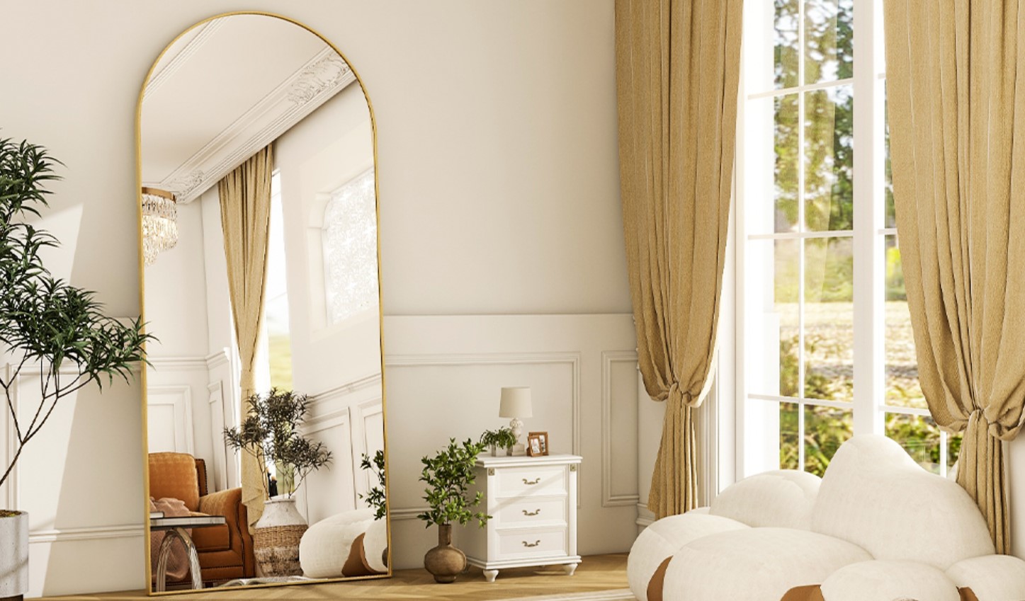 Niche Gold Aluminum Frame Full-Length Arched Mirror