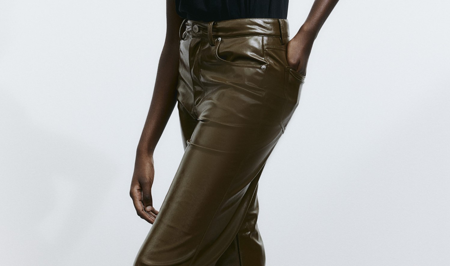 Coated Trousers by H&M
