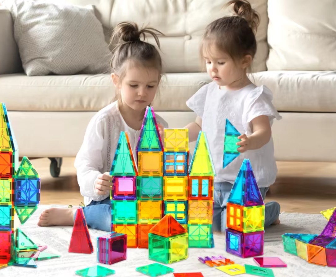 Gemmicc 2024 New Arrival Amazon Hot Selling Products 100Pcs Building Blocks Set Educational Toys Colorful Magnetic Tiles